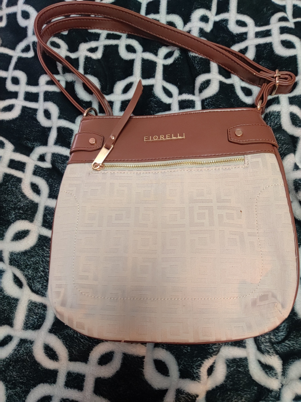 Othr Two-Tone Brown and Cream Crossbody Bag